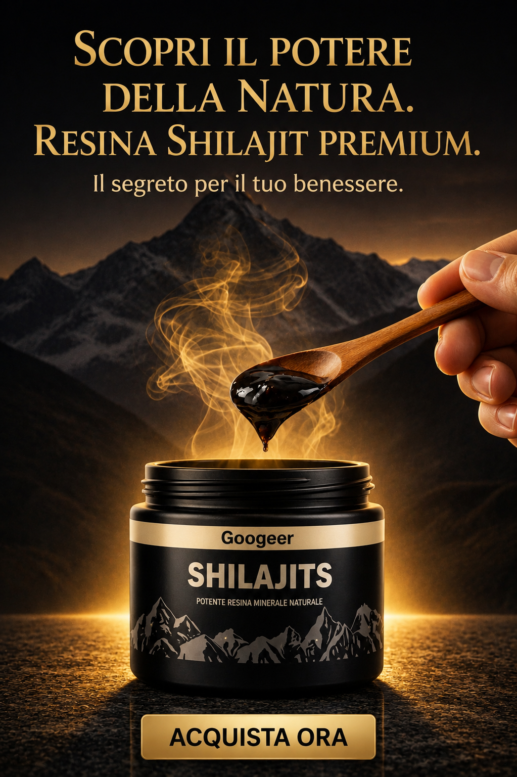 Shilajit 100% Puro 💎 Fonte di Energia Vitale dell'Himalaya